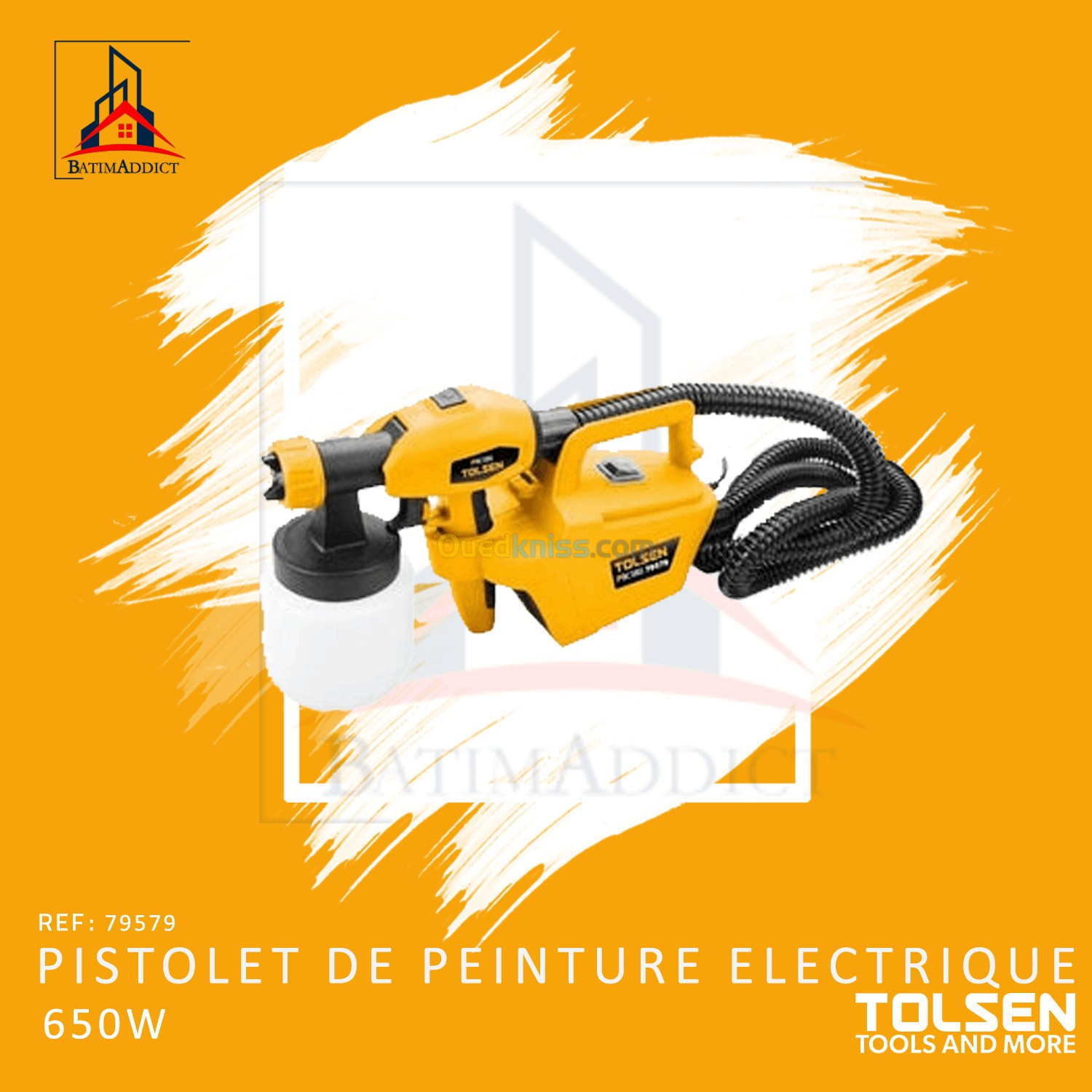 PISTOLET DE PEINTURE ELECTRIQUE 650W Tolsen