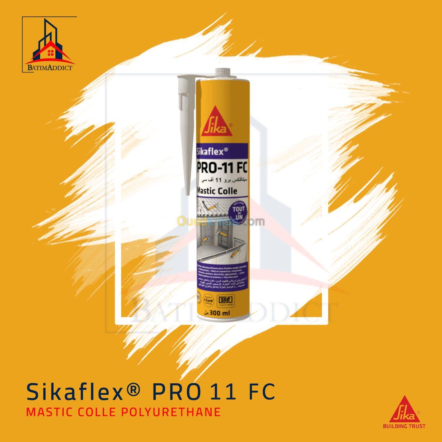 SIKA SIKAFLEX Mastic colle Pro11 FC - 300 mL - blanc