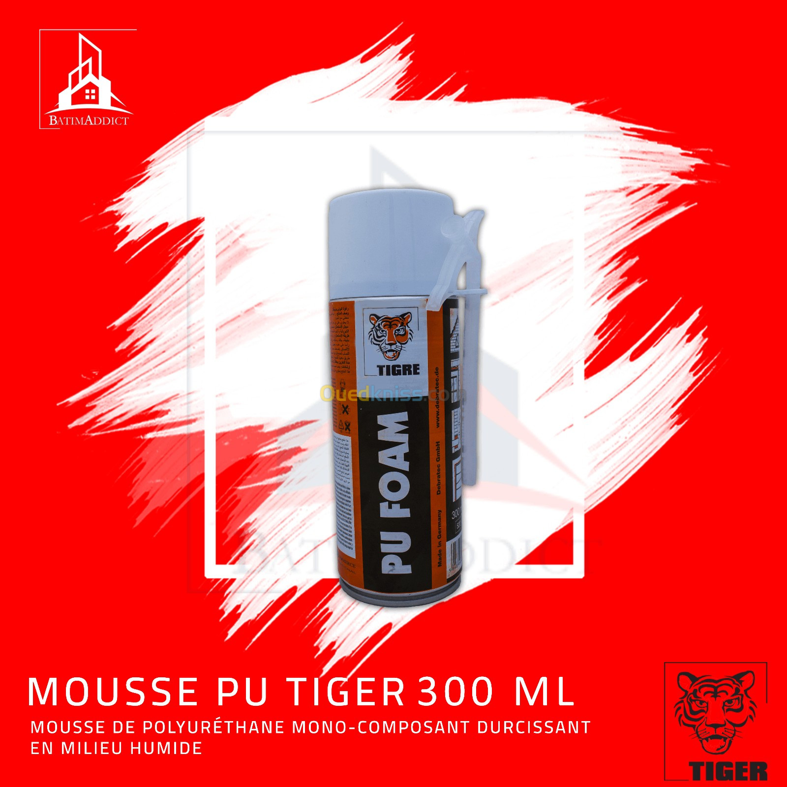 MOUSSE POLYURÉTHANE EXPANSIVE  TIGER 300ML