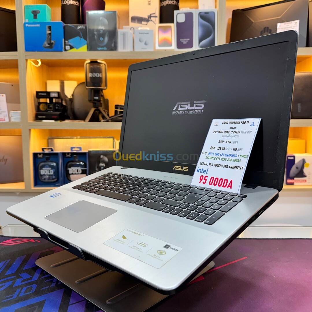 ASUS VIVOBOOK PRO 17 I7 8565U NVIDIA GTX 1050 8GB RAM 128GB SSD + 1TB HDD