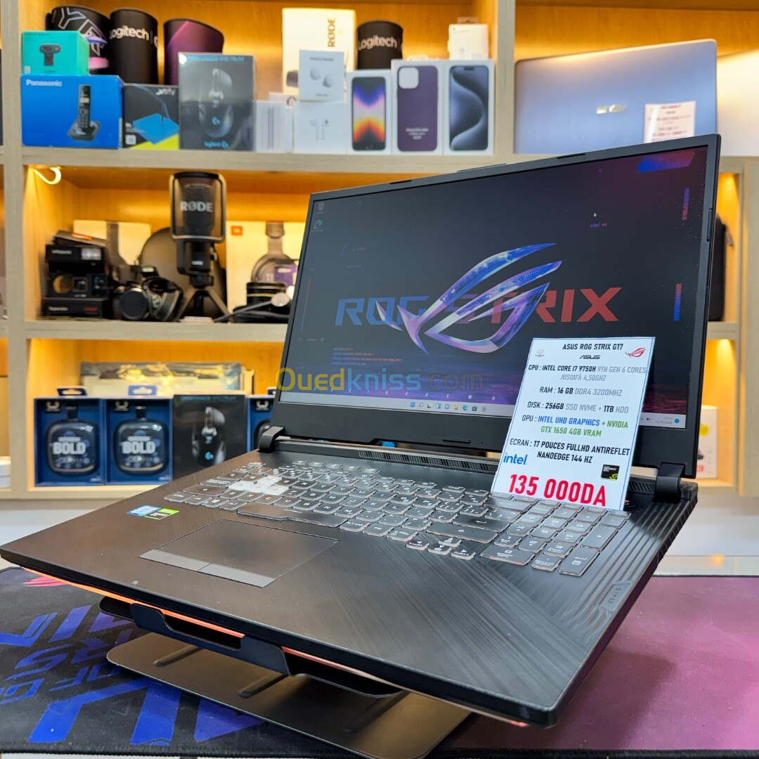 ASUS ROG STRIX G17 I7 9750H NVIDIA GTX 1650 16GB RAM 256GB SSD 1TB HDD