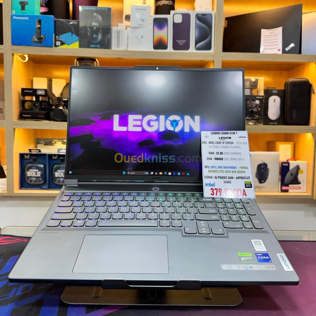 LENOVO LEGION SLIM 7 I7 13700HX NVIDIA RTX 4070 32GB RAM 1TB SSD ECRAN 16 QHD 240HZ