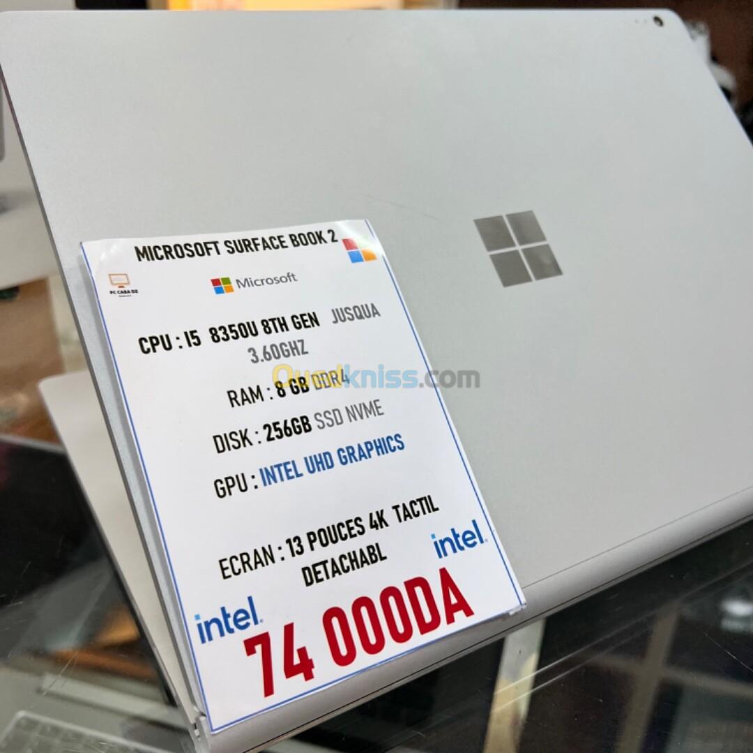 MICROSOFT SURFACE BOOK 2 I5 8TH GEN 8GB RAM 256GB SSD DETACHABLE ECRAN 4K TACTILE 