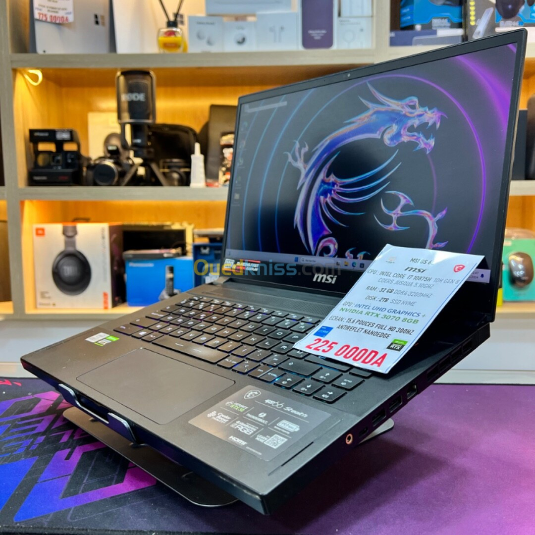 MSI GS66 I7 10875H NVIDIA RTX 3070 8GB VRAM 32GB RAM  2TB SSD ECRAN 300HZ 