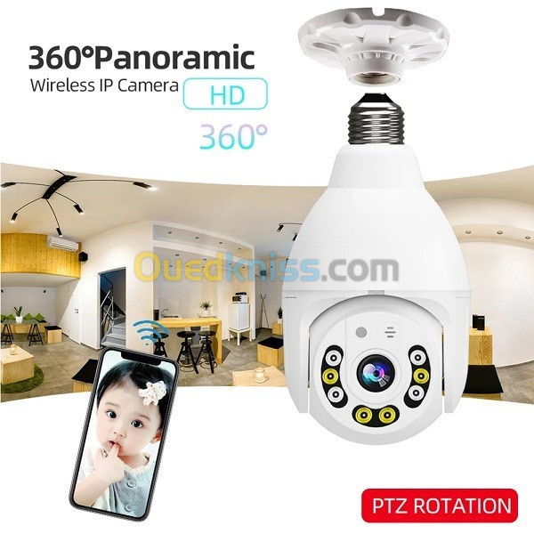 CAMERA SURVEILLANCE WIFI LAMPE AMPOULE FULL HD 360 DEGREE