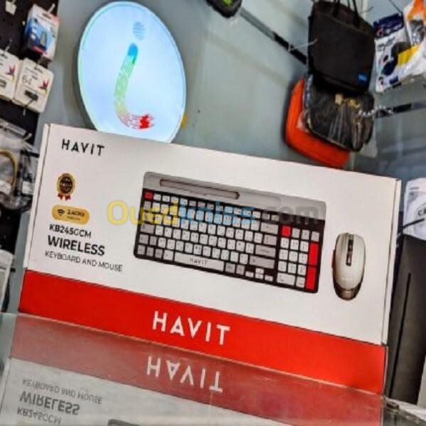 KIT CLAVIER PLUS SOURIS BLUETOOTH MARQUE HAVIT KB245GCM