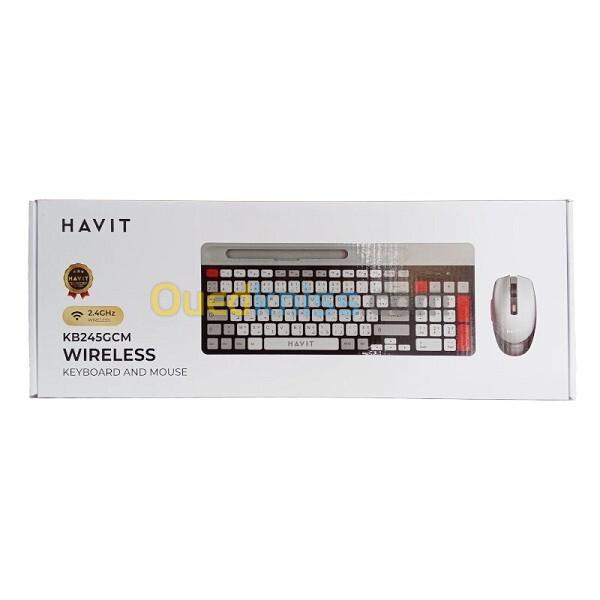 KIT CLAVIER PLUS SOURIS BLUETOOTH MARQUE HAVIT KB245GCM