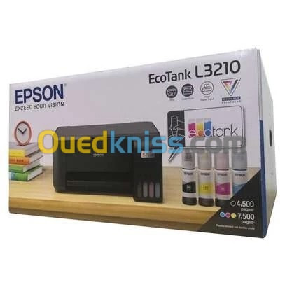 Imprimante Multifonction Couleur Epson L3210 A4 avec Réservoir, Usb