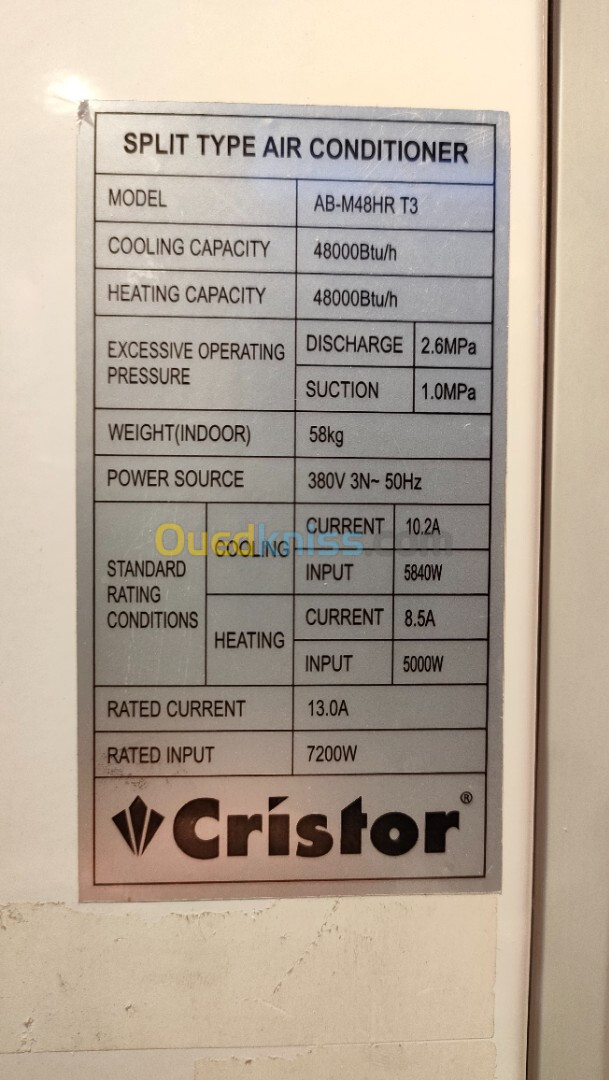 Climatiseur armoire Cristor 