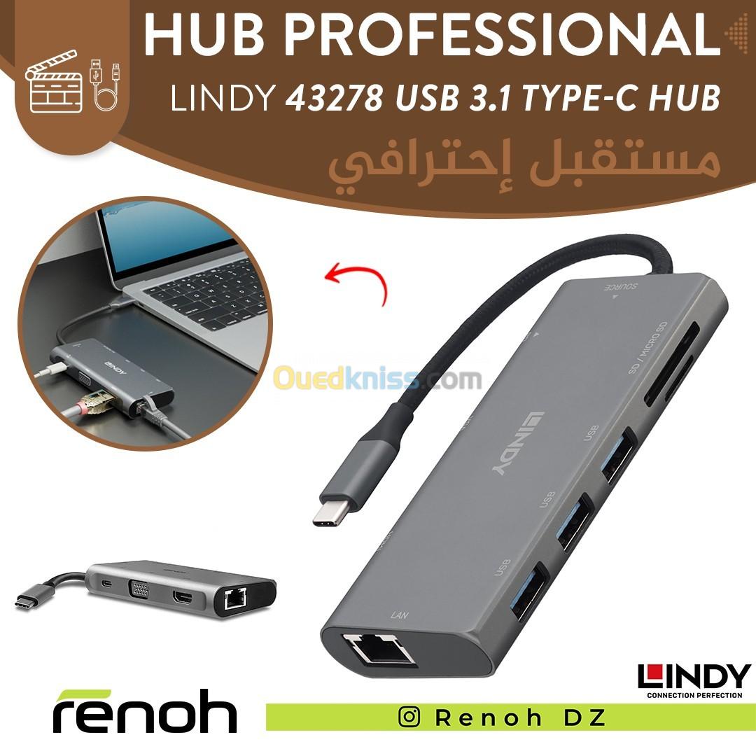 Hub Professional LINDY 43278 USB 3.1 TYPE-C HUB