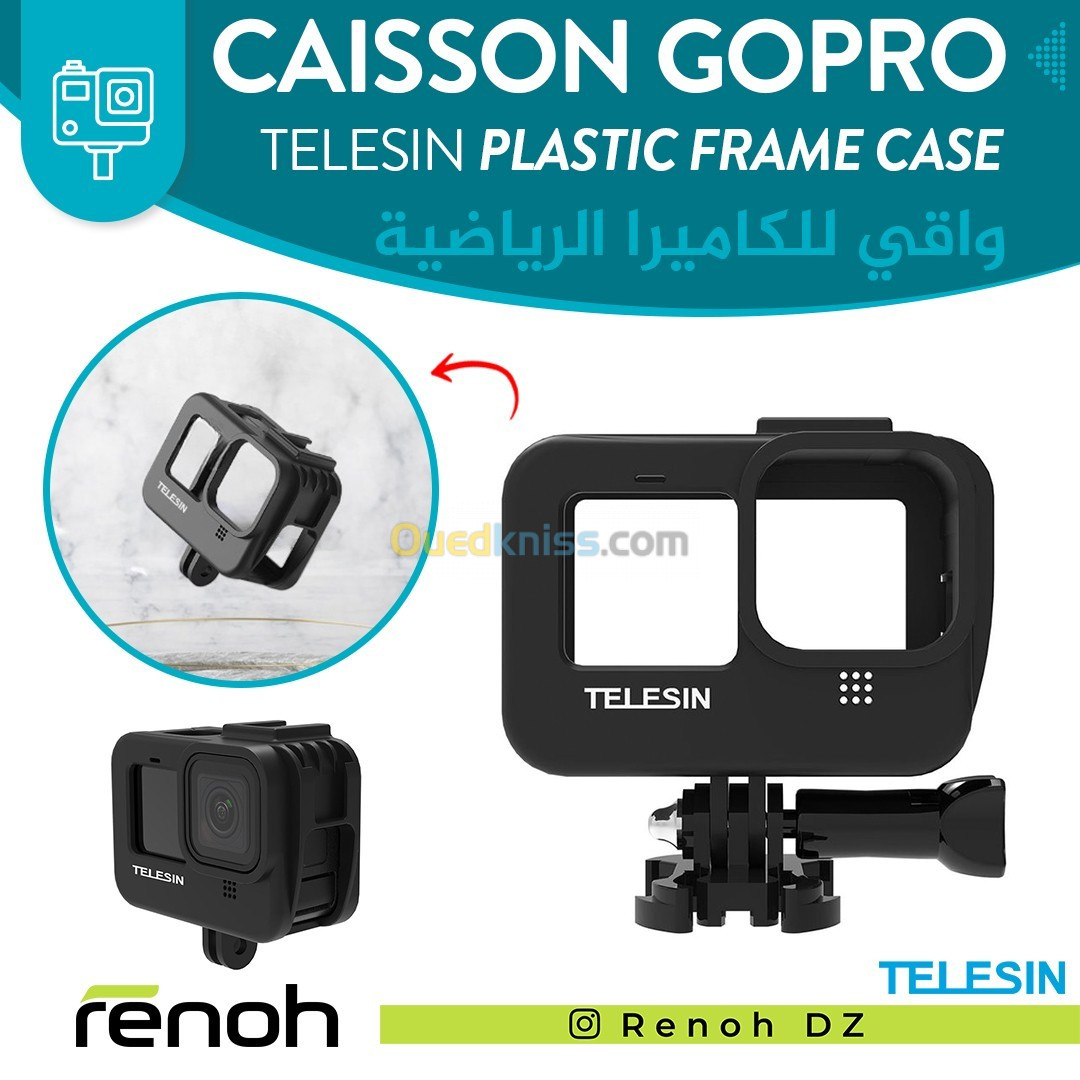 Caisson Gopro TELESIN PLASTIC FRAME CASE POUR HERO 9/10/11 - Alger