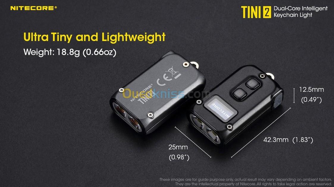 NITECORE LAMPE TINI 2 - 500 LUMENS RECHARGEABLE