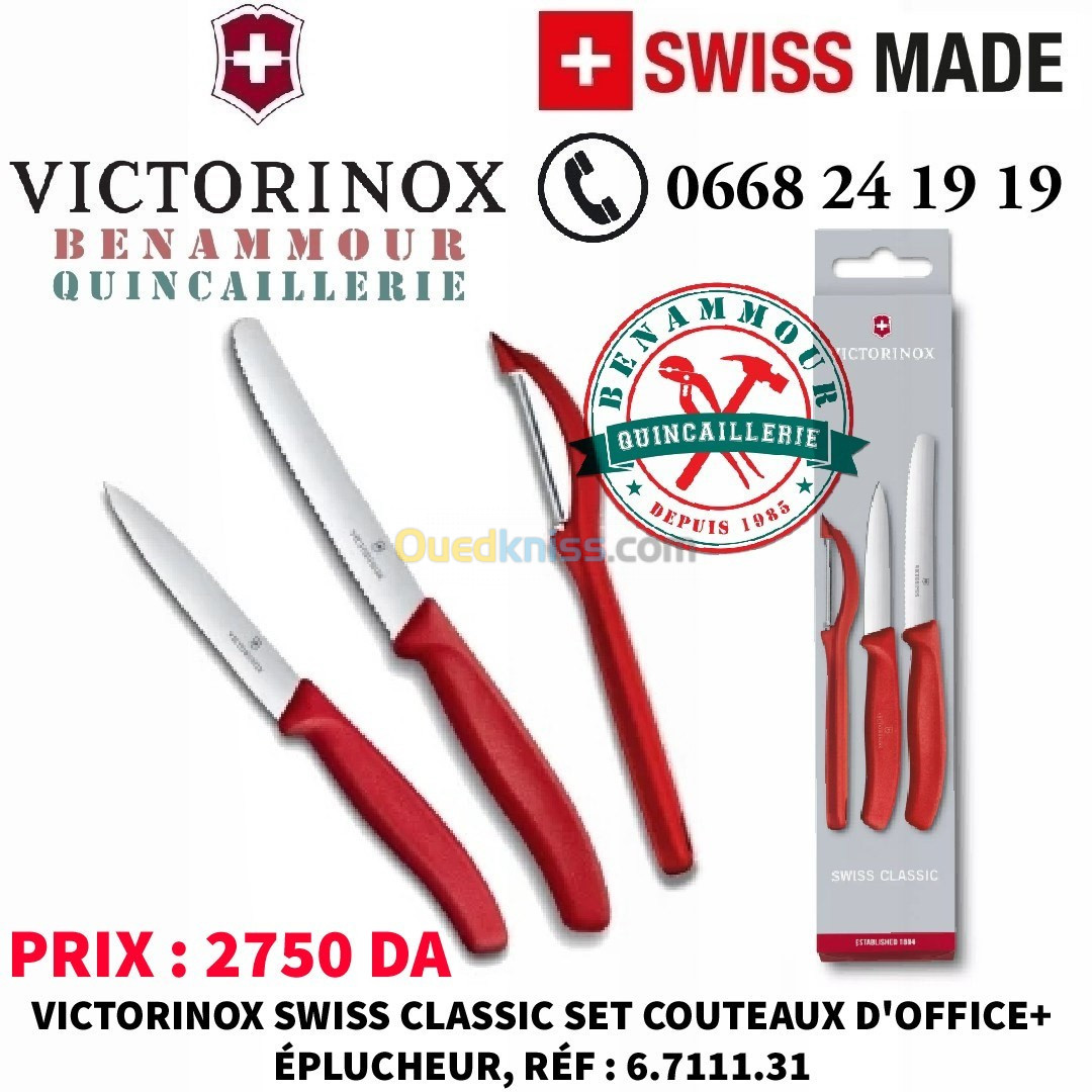 VICTORINOX SWISS CLASSIC SET COUTEAUX D'OFFICE+ ÉPLUCHEUR