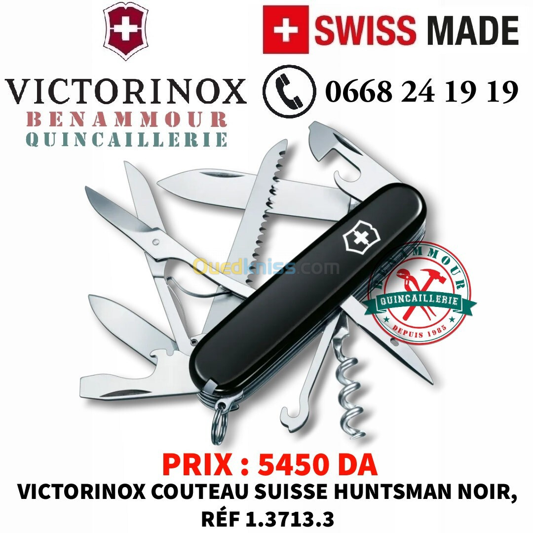 VICTORINOX COUTEAU SUISSE HUNTSMAN NOIR