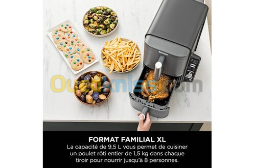 Friteuse air fryer double baque ninja 9.5l vertical 