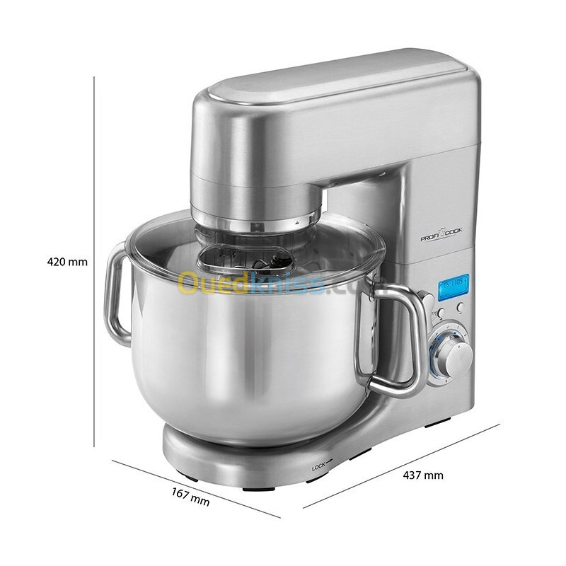 Pétrin double crochi proficook 10l