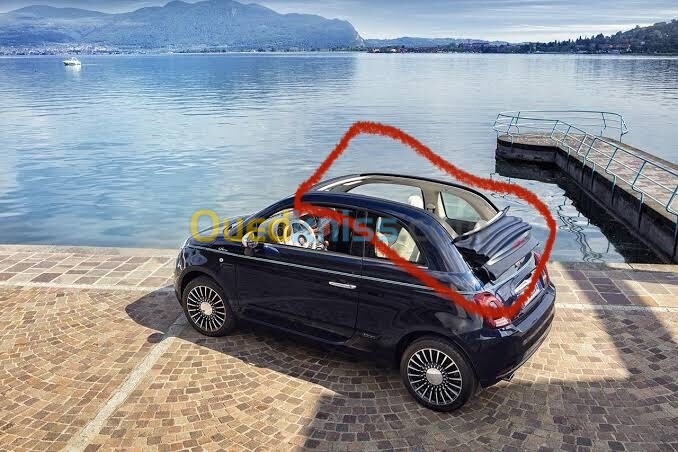 toit cabriolet fiat 500 bleu 2017