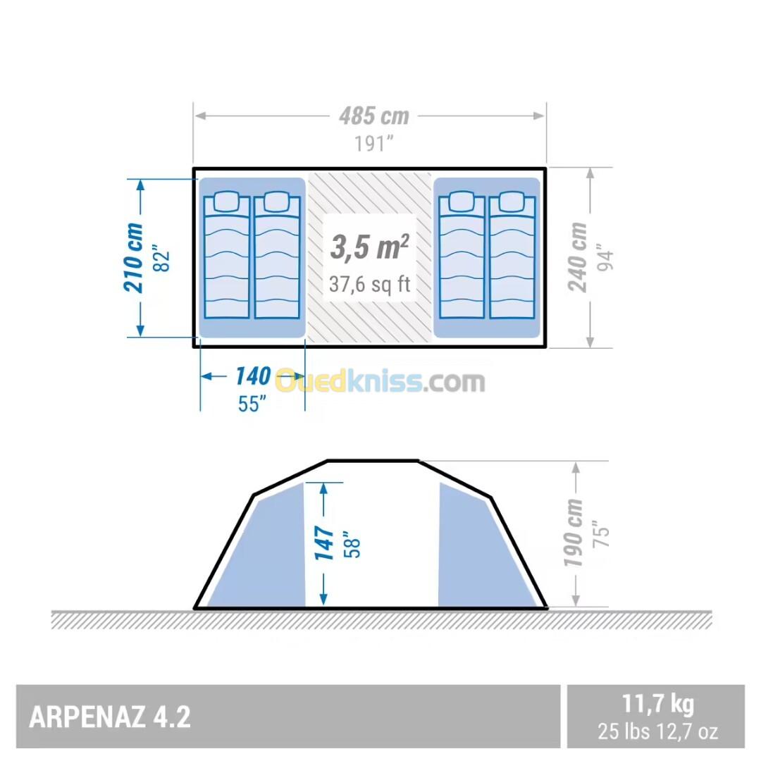 Tente à arceaux de camping - Arpenaz 4.2 - 4 Personnes - 2 Chambres DECATHLON QUECHUA