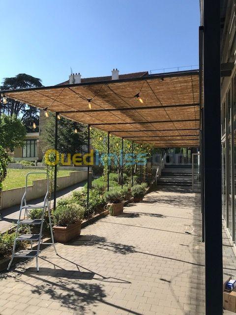 pergola acier roseaux ou pour plante grimpante