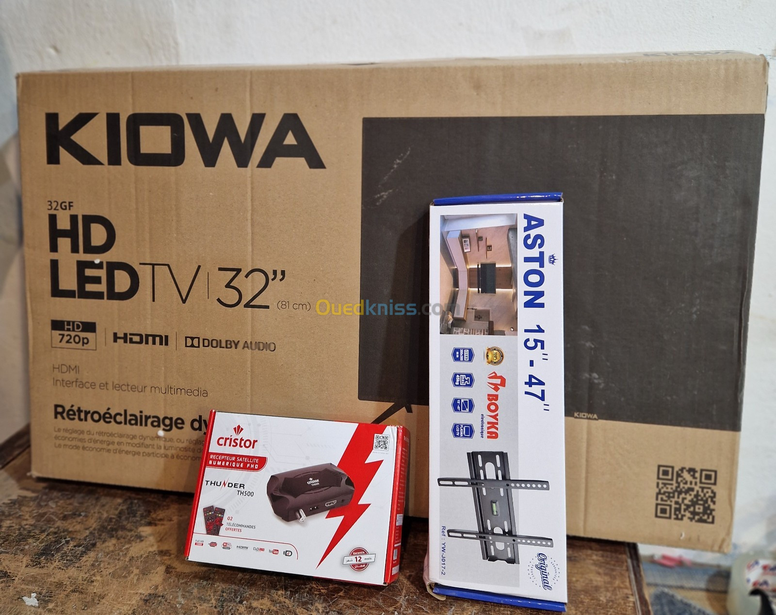 tv Kiowa 32 + Démo cristor th500 +Support 