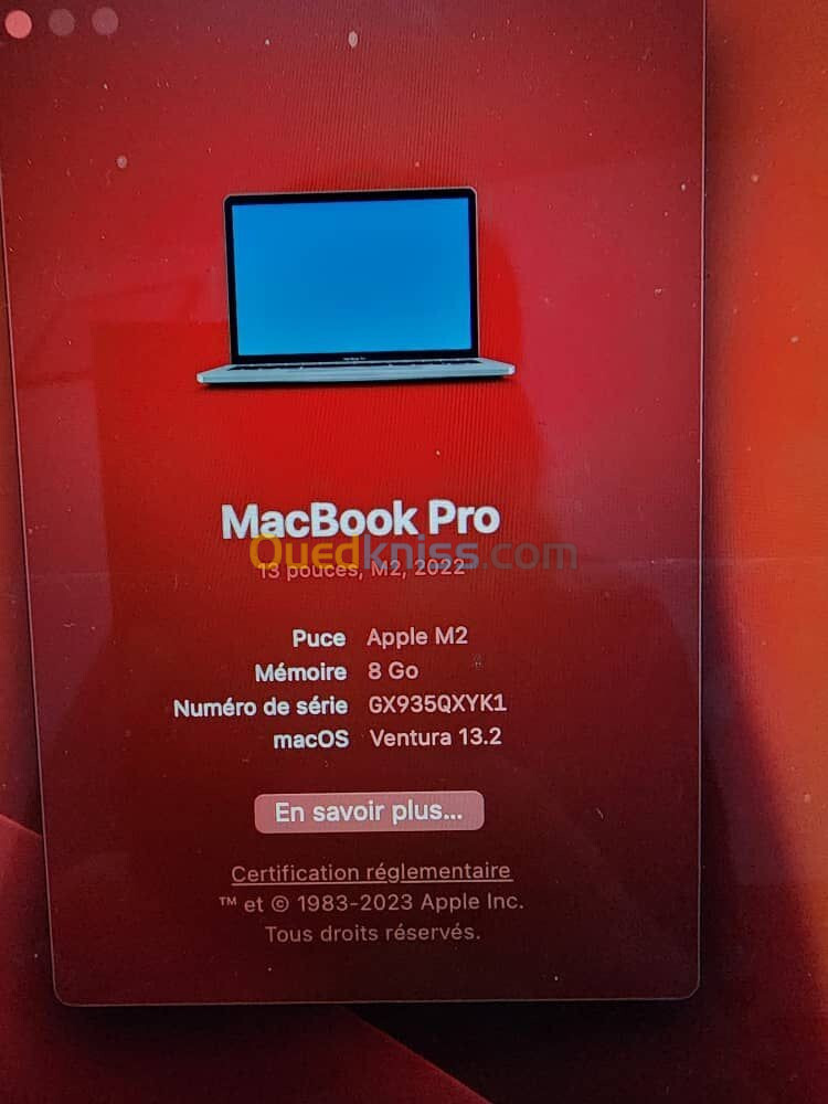 MC BOOK PRO M2 8 GO