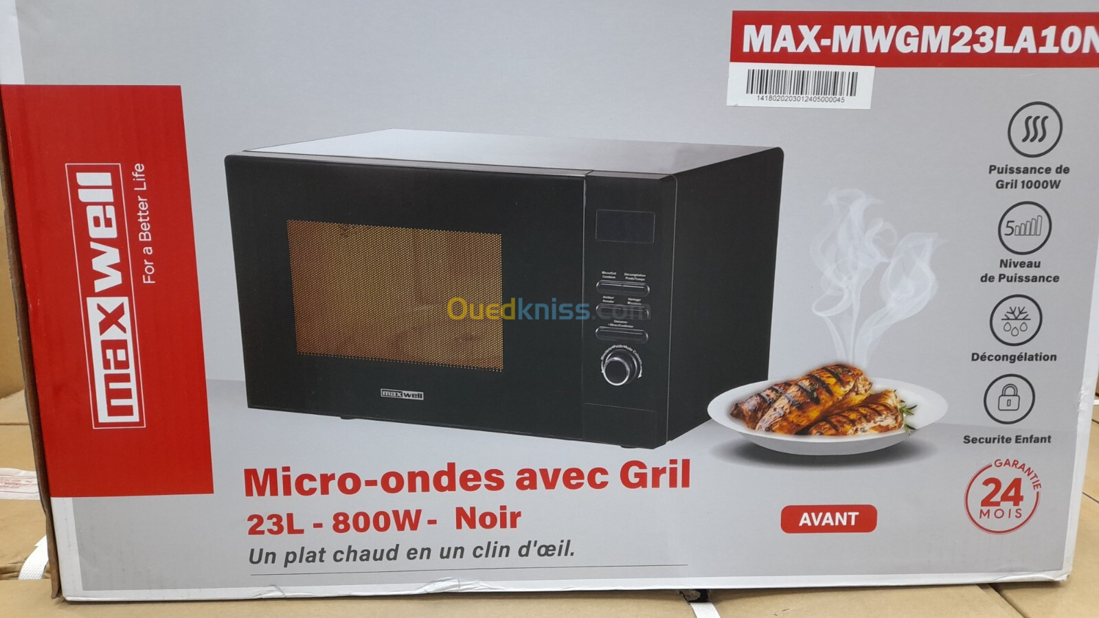 Promotion four micro-ondes maxwell 23 litres noir 