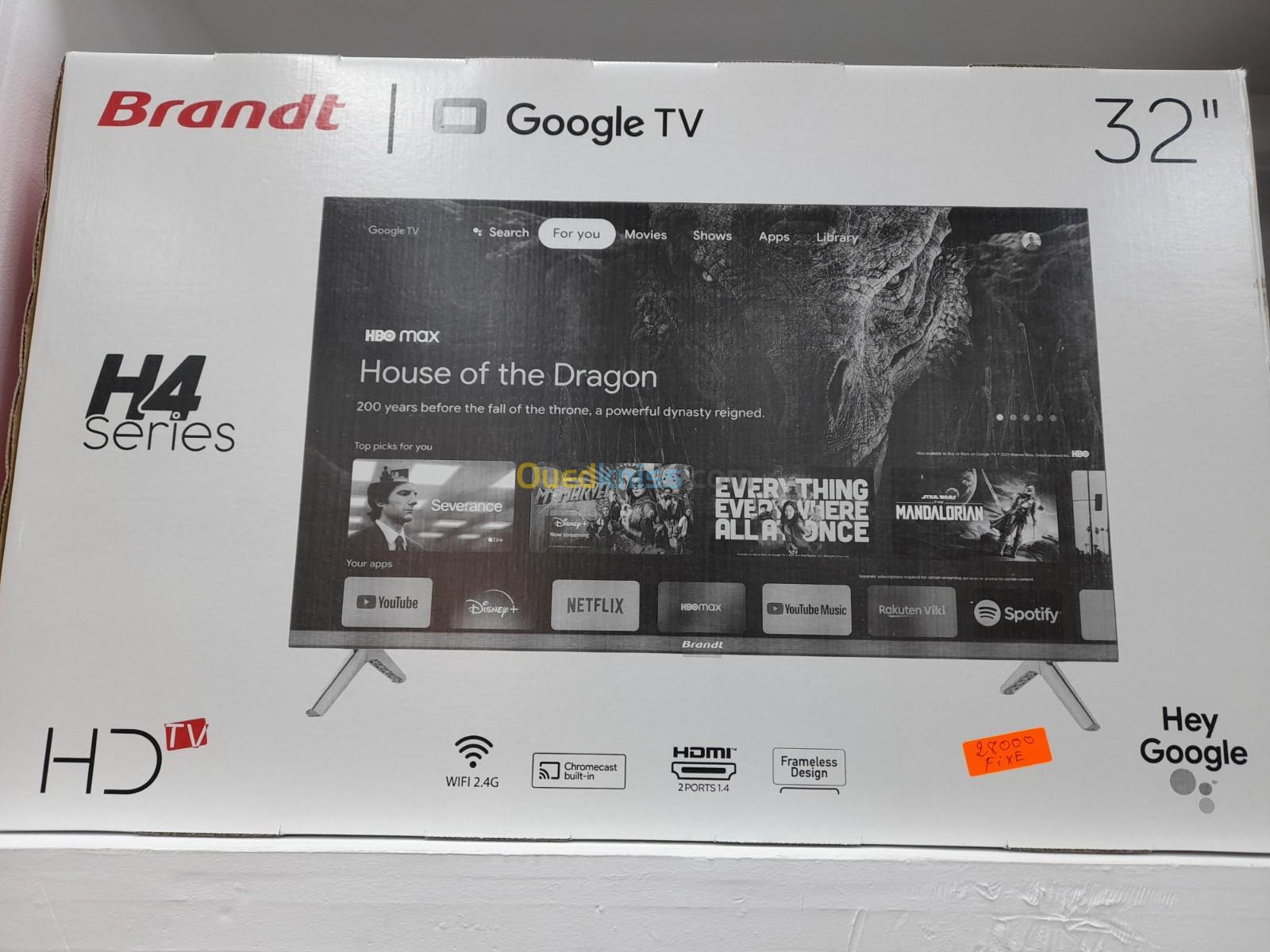 Promotion tv brandt 32 pouces smart Google tv 