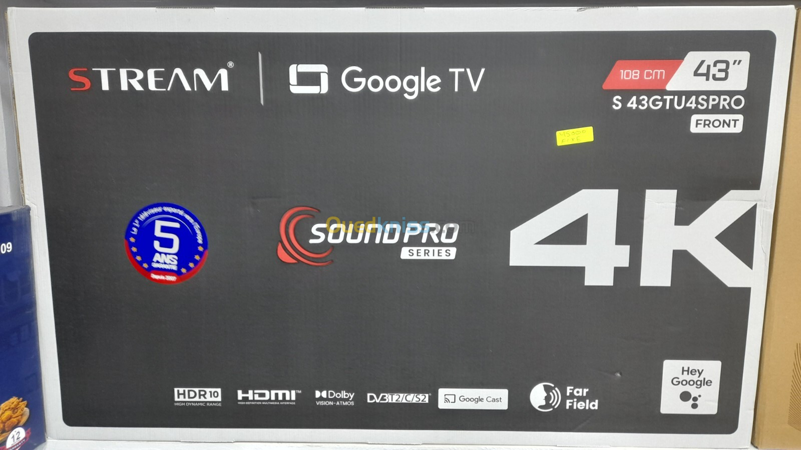 Promotion téléviseur stream 43 pouces 4K Google tv 4k soundpro