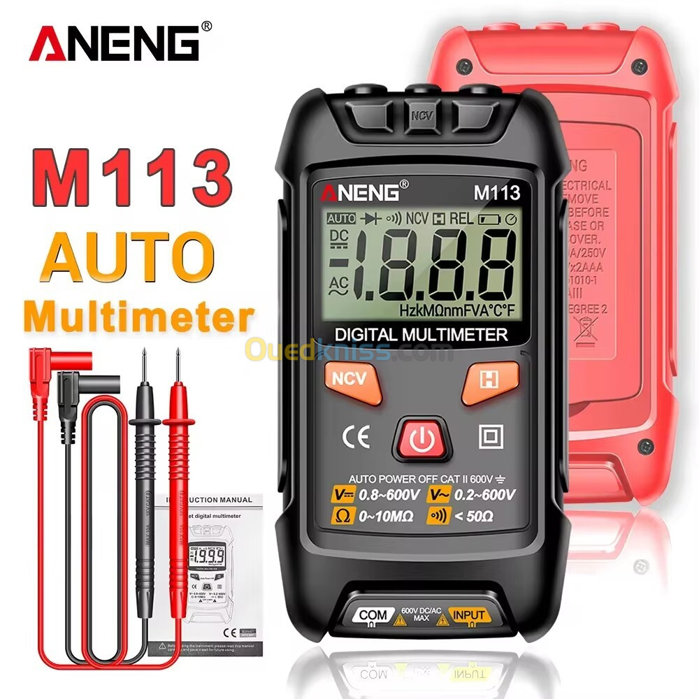 ANENG-Mini multimètre numérique M113, voltmètre AC/DC