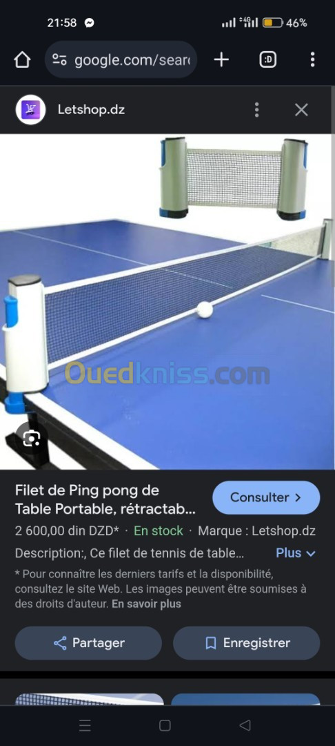 Fillet de table ping pong