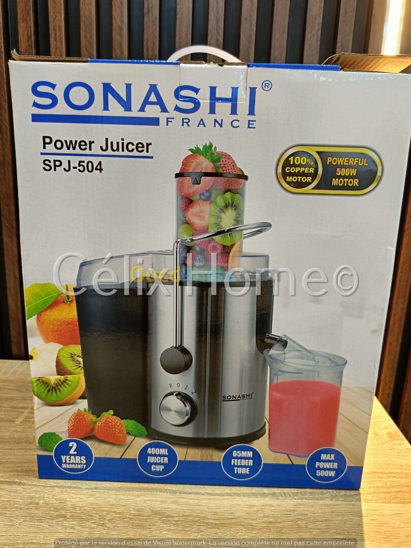 SOANSHI Centrifugeuse extracteur de jus 400ml 500w moteur en cuivre SPJ-504