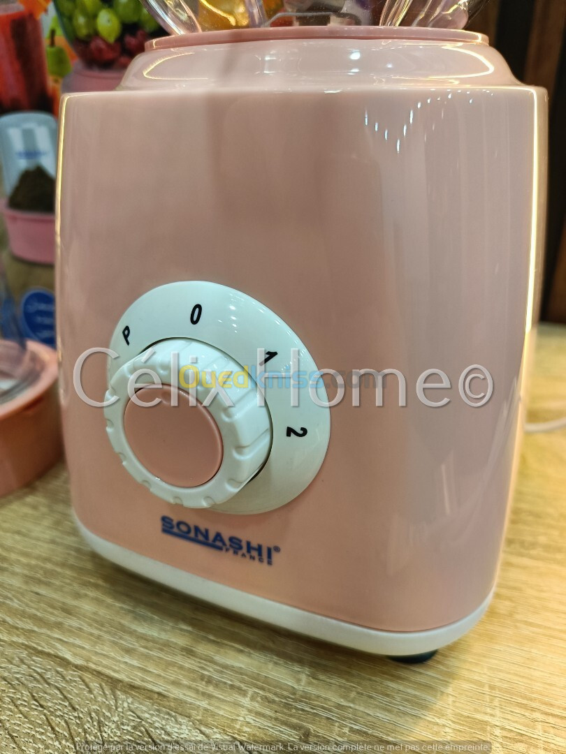 SONASHI Blender mixeur 1.5L 2en1 avec moulin 350w Rose