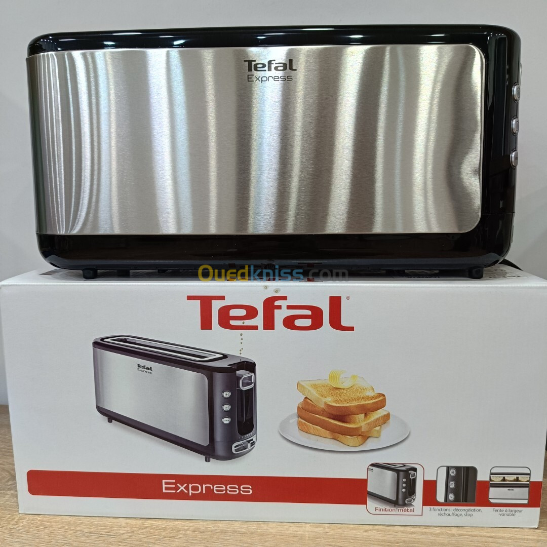 TEFAL Grill Pain Express 1000W noir et chromé