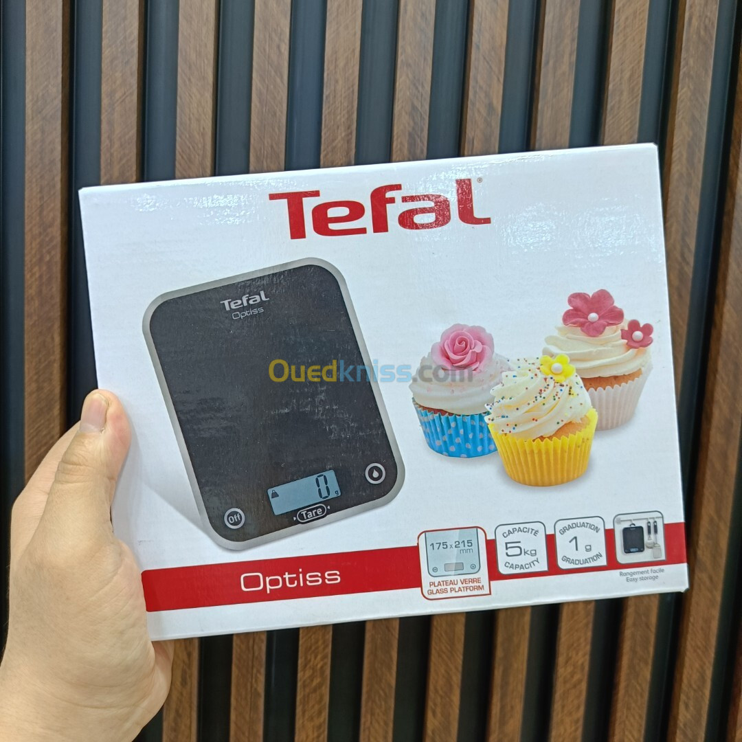 TEFAL Optiss Balance de cuisine électronique jusqu'à 5 Kg En verre