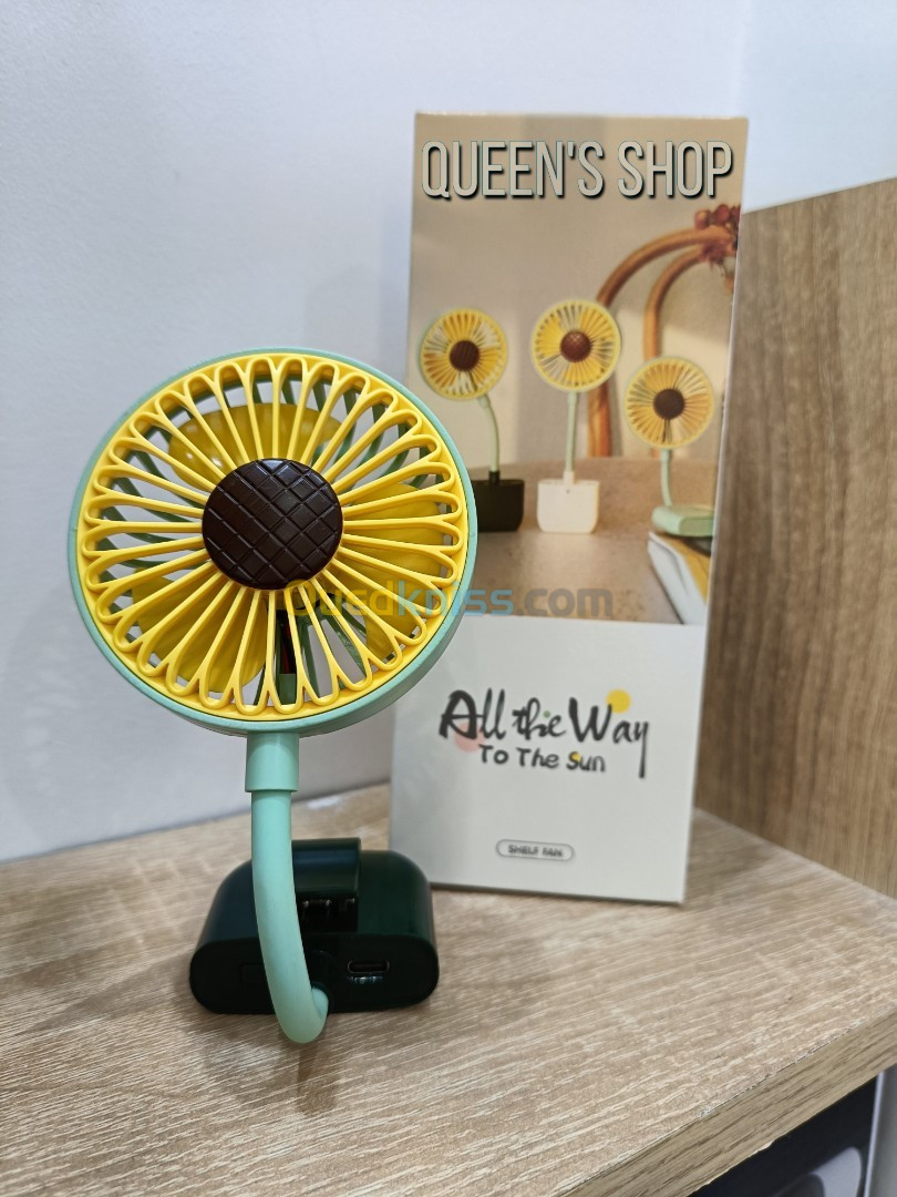 mini fan ventilateur d'étagere poussette bureau et pc pince rechargeable portable sunflower cadeau