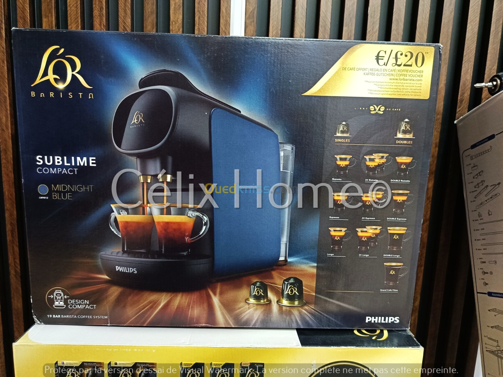 PHILIPS L'or Barista Machine a café capsule sublime compact 19 bars LM9012 ( Bleu nuit)