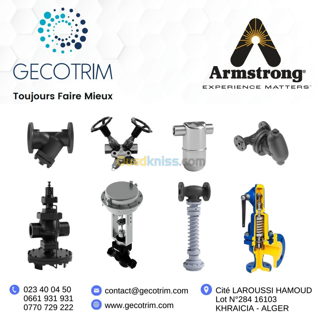 GECOTRIM PARTENAIRE EXCLUSIF DE ARMSTRONG Matériels vapeur #Purgeurs #Détendeurs