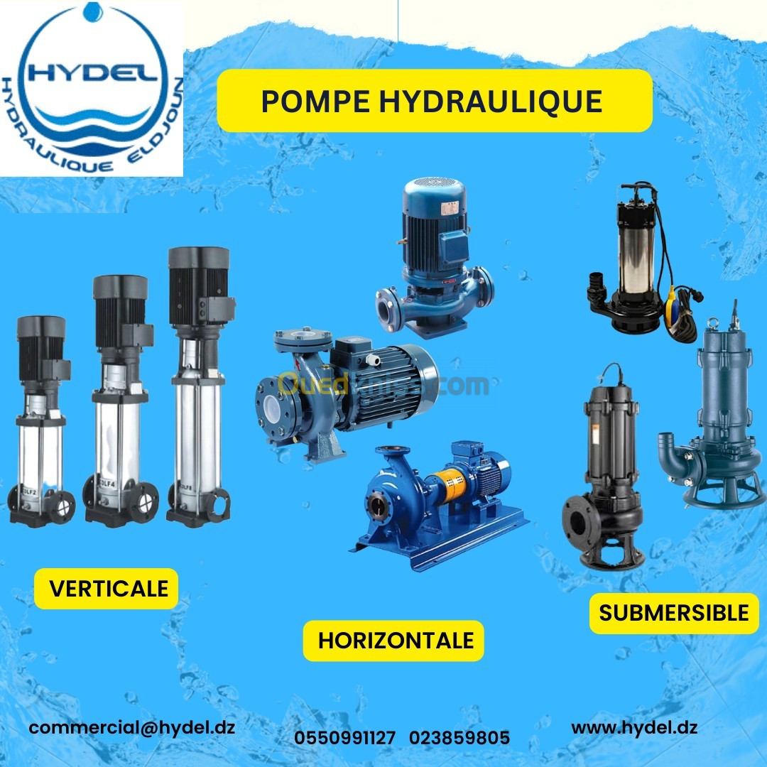 Pompe à eau Horizontale|Verticale - Pompe immergée|Submersible|مضخات المياه (مضخة الماء)