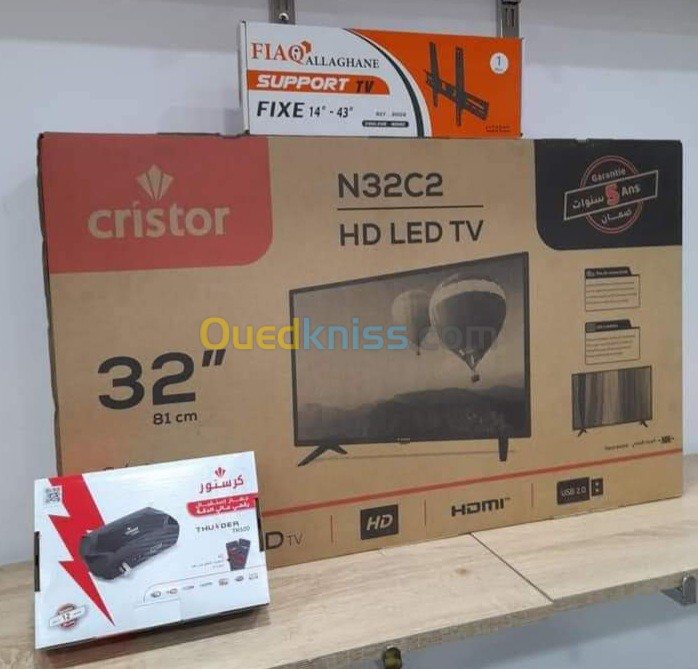 Tv Cristor 32p simple + démo Cristor th500+ Support aston8