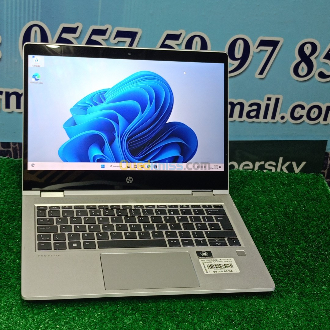 HP probook x 360 435 G9 ryzen 7 5875U RAM 16 GB 256 SSD écran 14 FUL HD tactile 