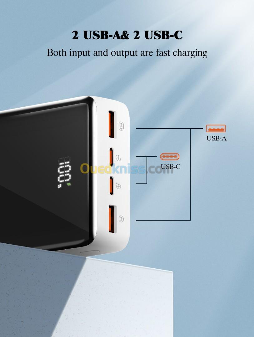 Powerbank - Ldnio PQ22 - 20000 Mah - 22.5w - Chargement Rapide - 02 USB - 02 Type-C