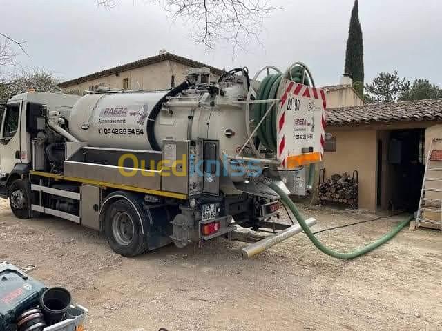 Camion vidange débouchage nettoyage de canalisation 