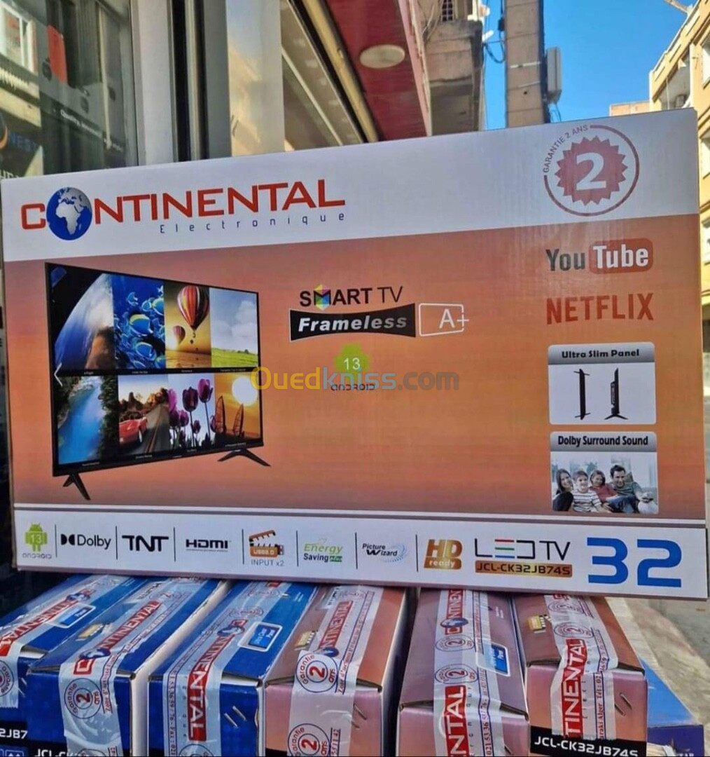 Promo TV CONTINENTAL 32 pouces android 13 smart 23000 da