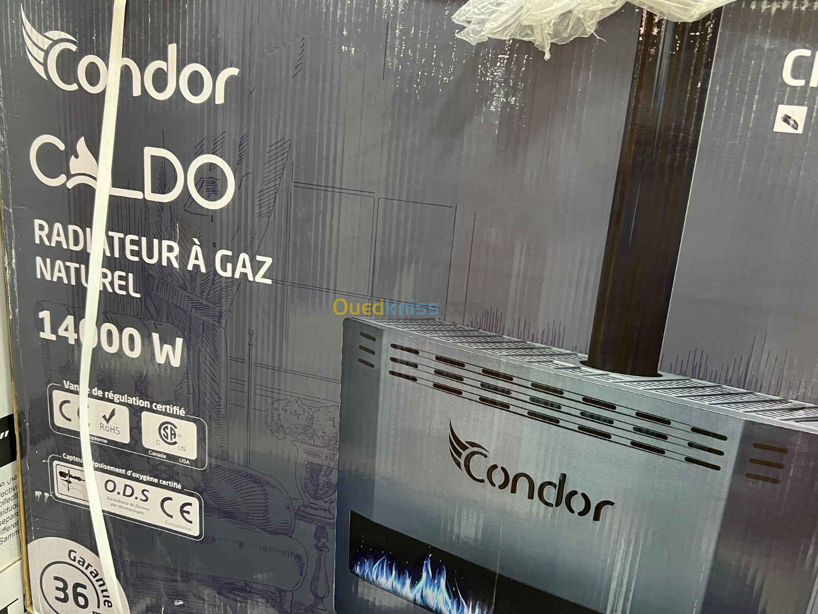 Chauffage à gaz naturel 12,14KW CONDOR. Garantie 2ans. Livraison disponible 