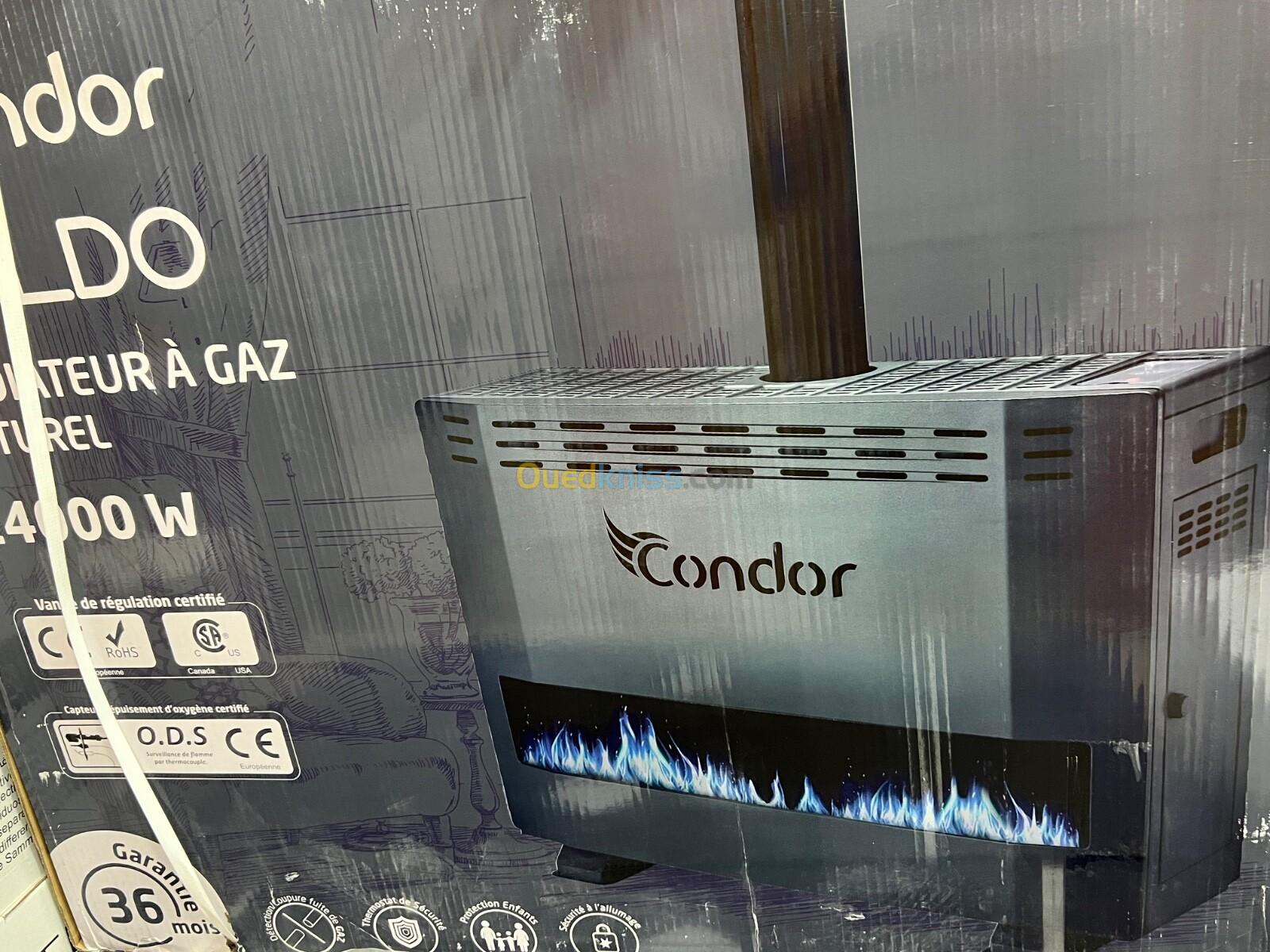 Chauffage à gaz naturel 12,14KW CONDOR. Garantie 2ans. Livraison disponible 