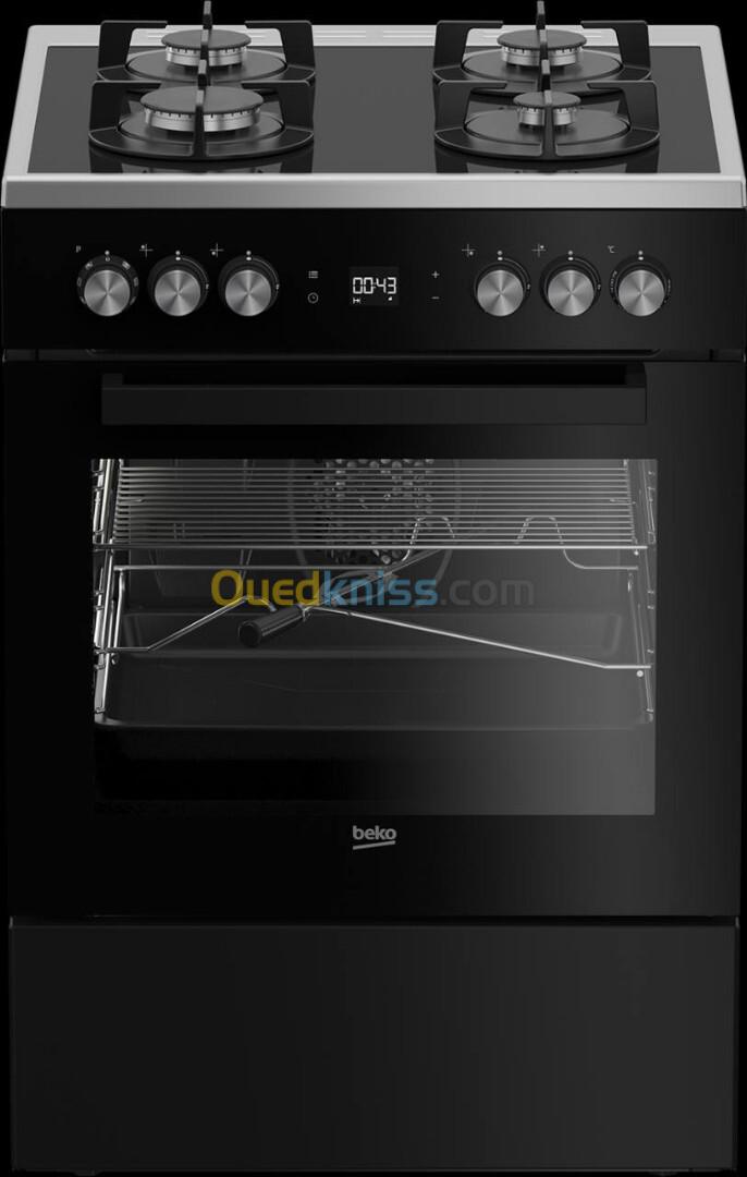 Cuisinière beko 60 cm noir four électrique 