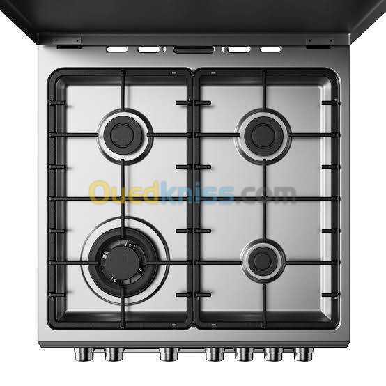 Cuisinière brandt 4 feu 60 cm four mixte inox