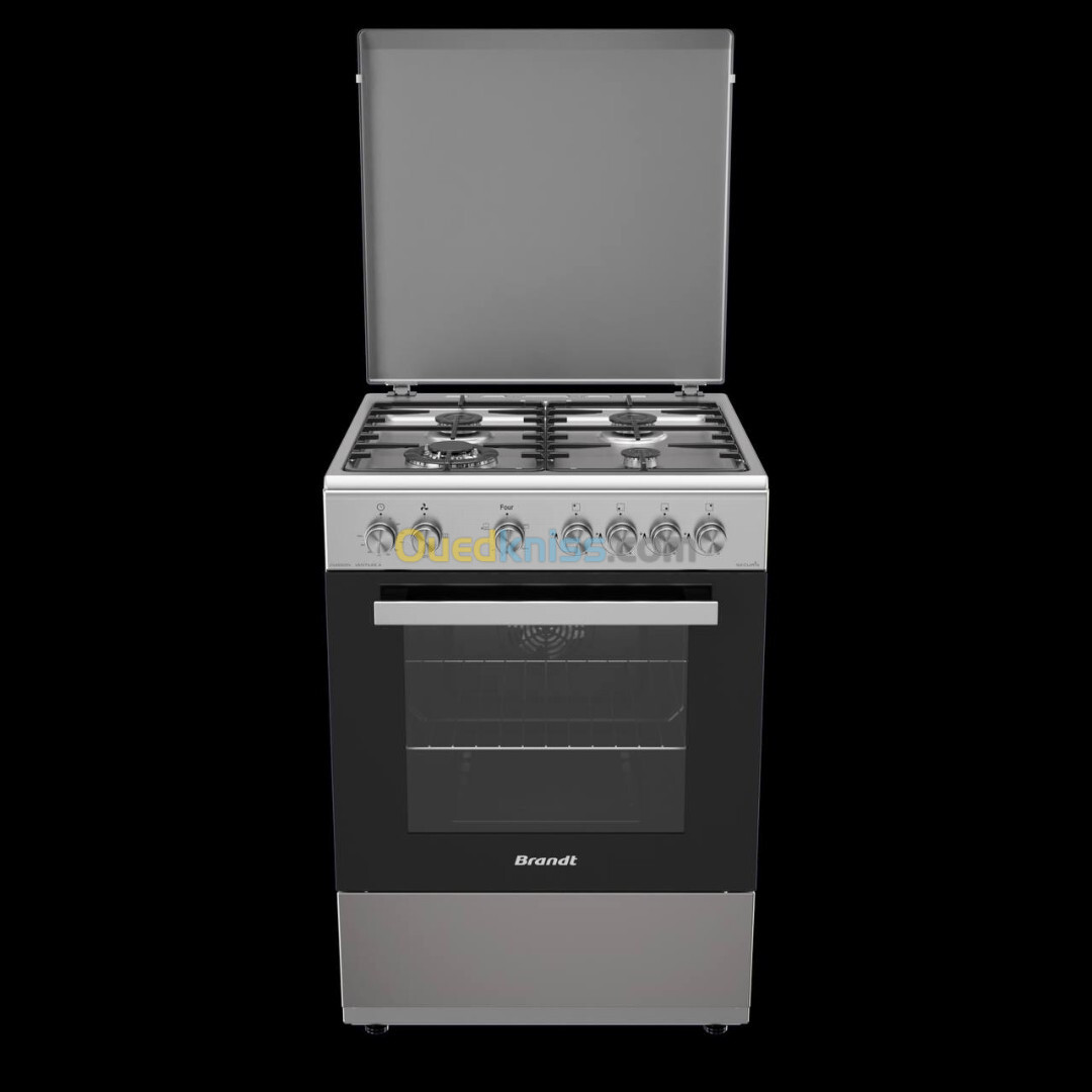 Cuisinière brandt 4 feu 60 cm four mixte inox