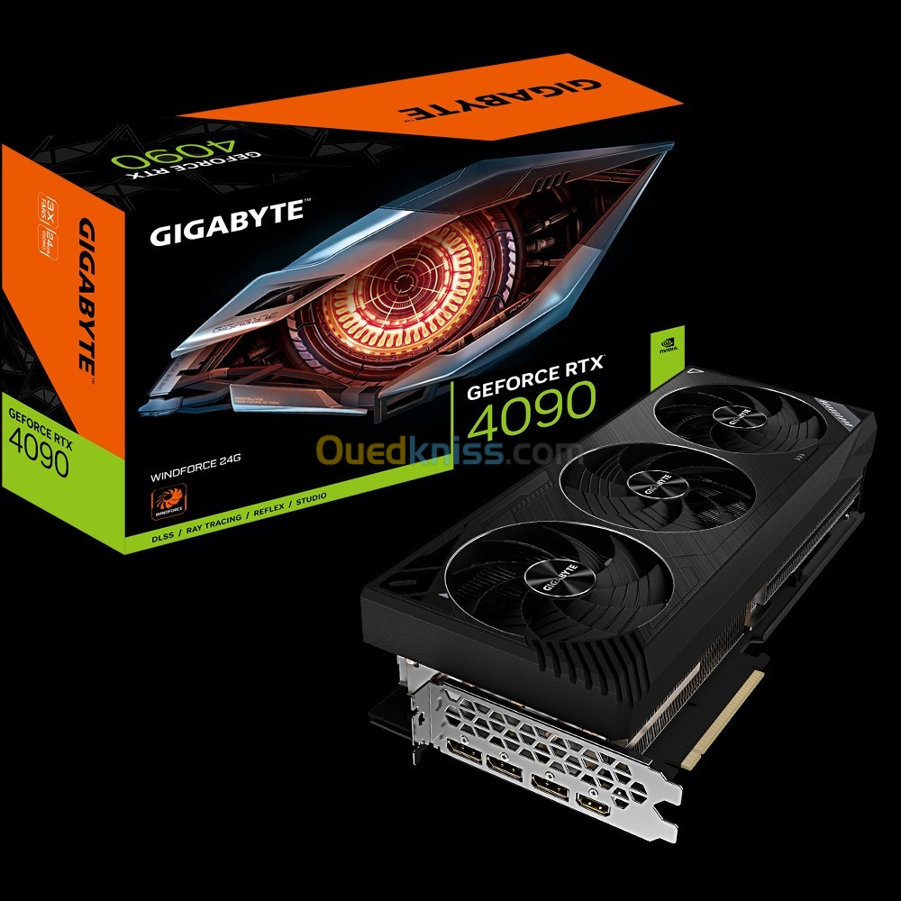 GIGABYTE GeForce RTX 4090 WINDFORCE 24G Graphics Card, 3X Wind Force Fans, 24GB 384-bit GDDR6X,