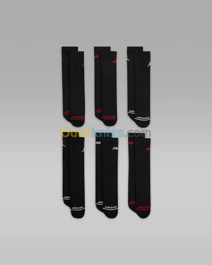 pack 6 pieces Chaussettes jordan mi-mollet pour grands enfants